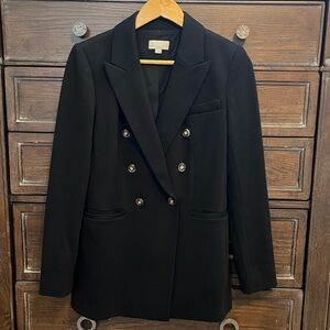 Loft Knit Twill Double Breasted Blazer